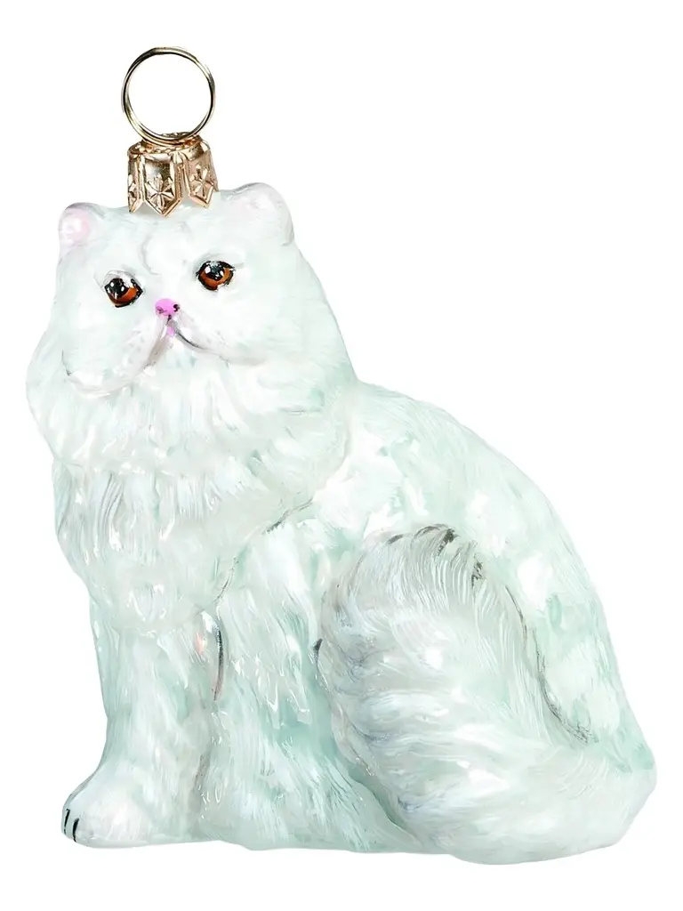 Joy To The World Pet Set Persian Cat Glass Ornament