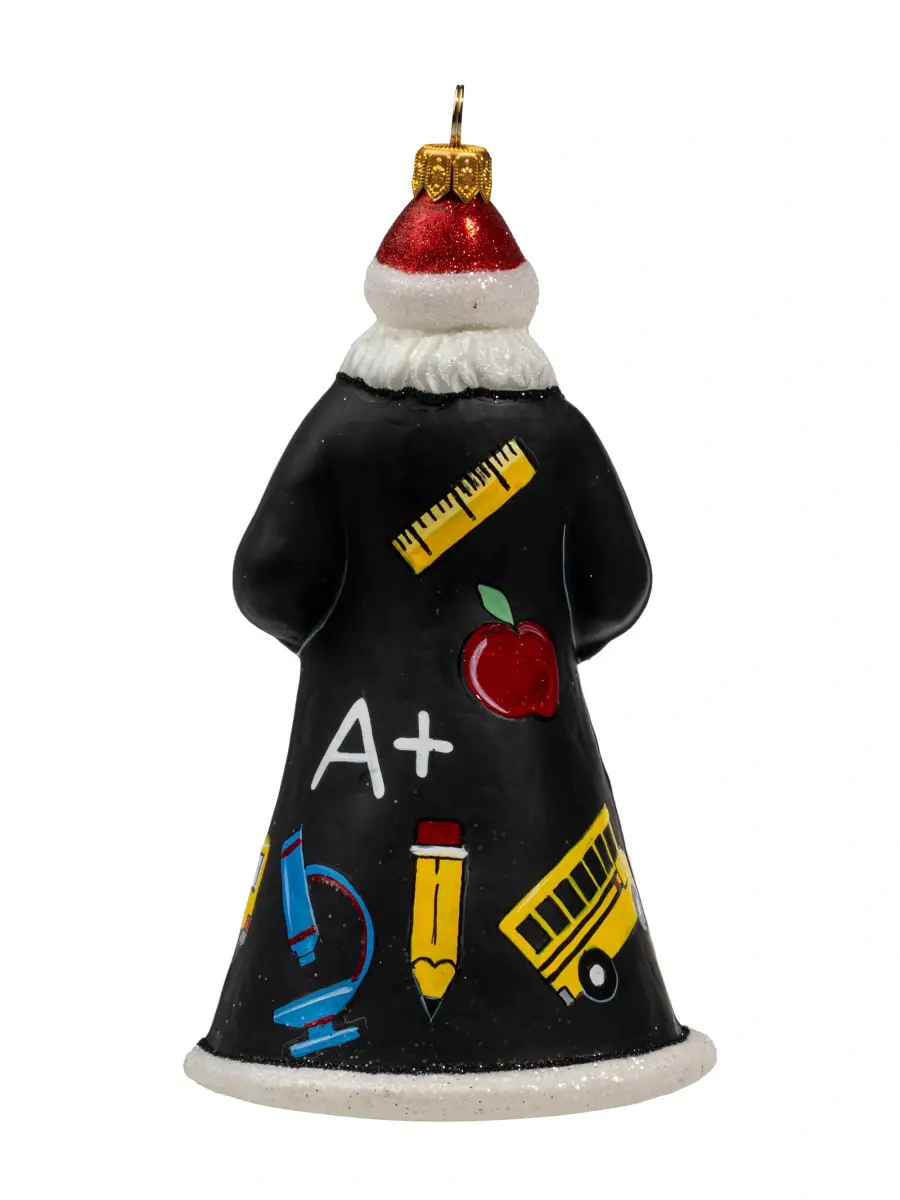 Joy To The World Glitterazzi Teacher Santa With Chalkboard Ornament | Thumbnail 2 Joy To The World Glitterazzi Teacher Santa With Chalkboard Ornament | Thumbnail 2