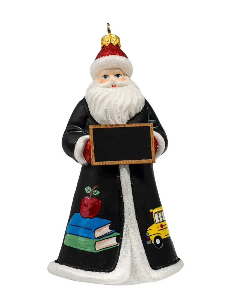 Glitterazzi Teacher Santa With Chalkboard Ornament Glitterazzi Teacher Santa With Chalkboard Ornament