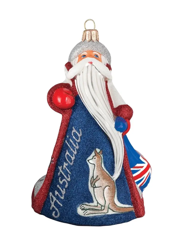 Joy To The World Glitterazzi International Santa Australia Ornament