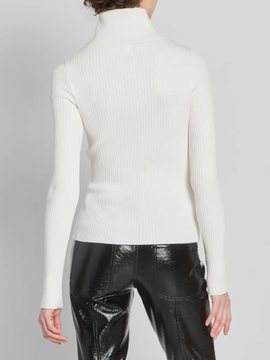 Courrèges Women's Rib-Knit Cotton-Blend Sweater | Thumbnail 3 Courrèges Women's Rib-Knit Cotton-Blend Sweater | Thumbnail 3