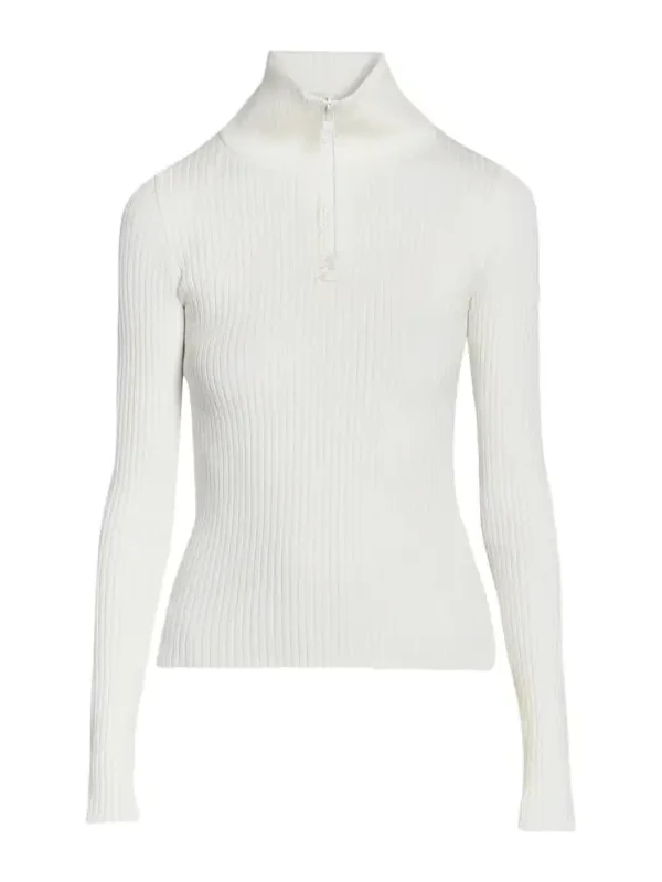 Courrèges Women's Rib-Knit Cotton-Blend Sweater