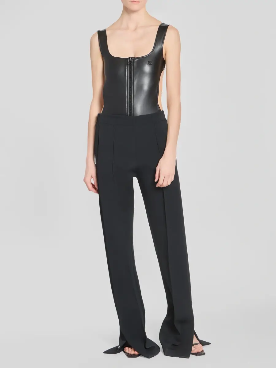 Courrèges Women's Faux-Leather Cut-Out Bodysuit | Thumbnail 2 Courrèges Women's Faux-Leather Cut-Out Bodysuit | Thumbnail 2
