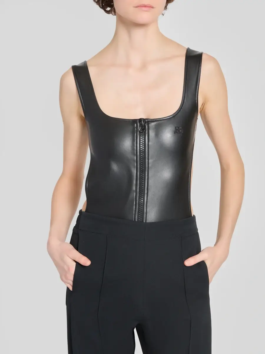Courrèges Women's Faux-Leather Cut-Out Bodysuit | Thumbnail 5 Courrèges Women's Faux-Leather Cut-Out Bodysuit | Thumbnail 5