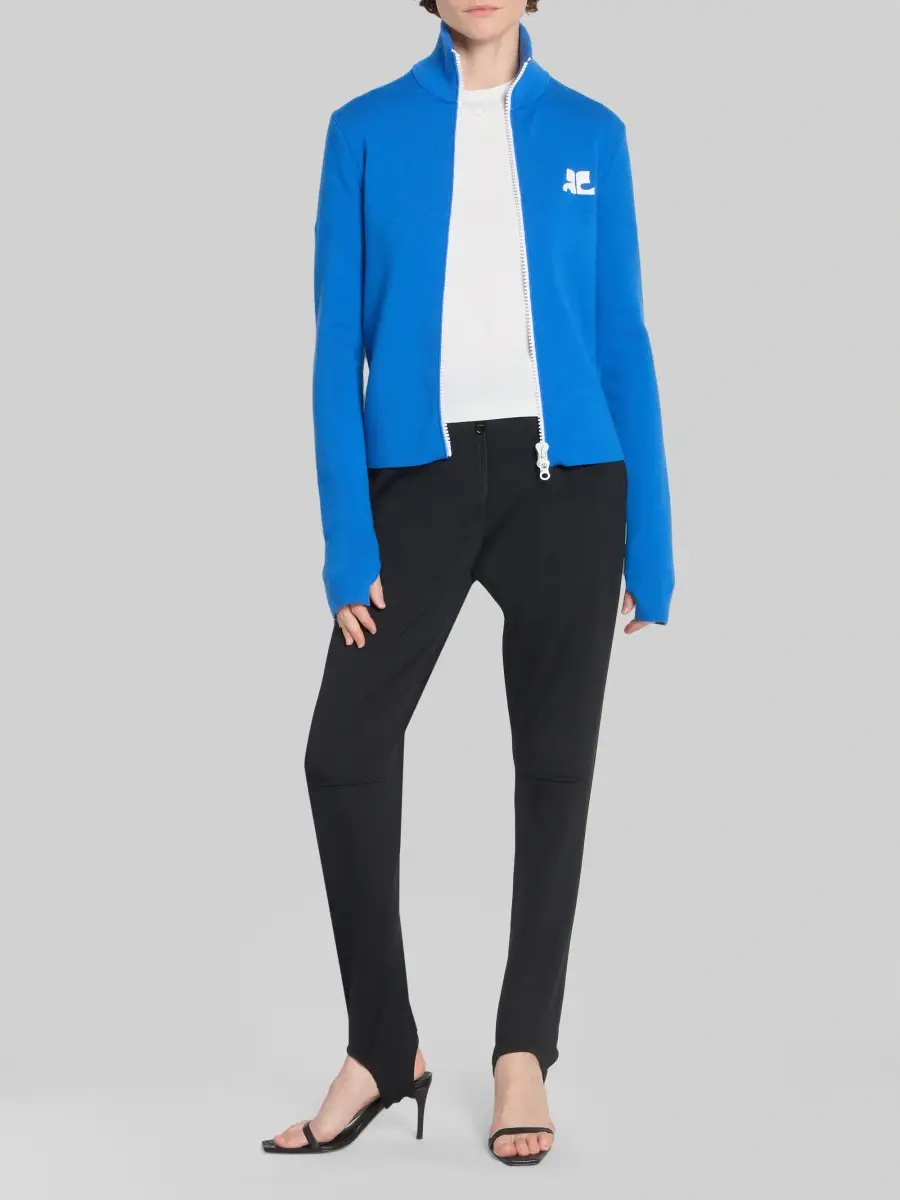 Courrèges Women's Merino Wool Zip-Front Cardigan | Thumbnail 2 Courrèges Women's Merino Wool Zip-Front Cardigan | Thumbnail 2