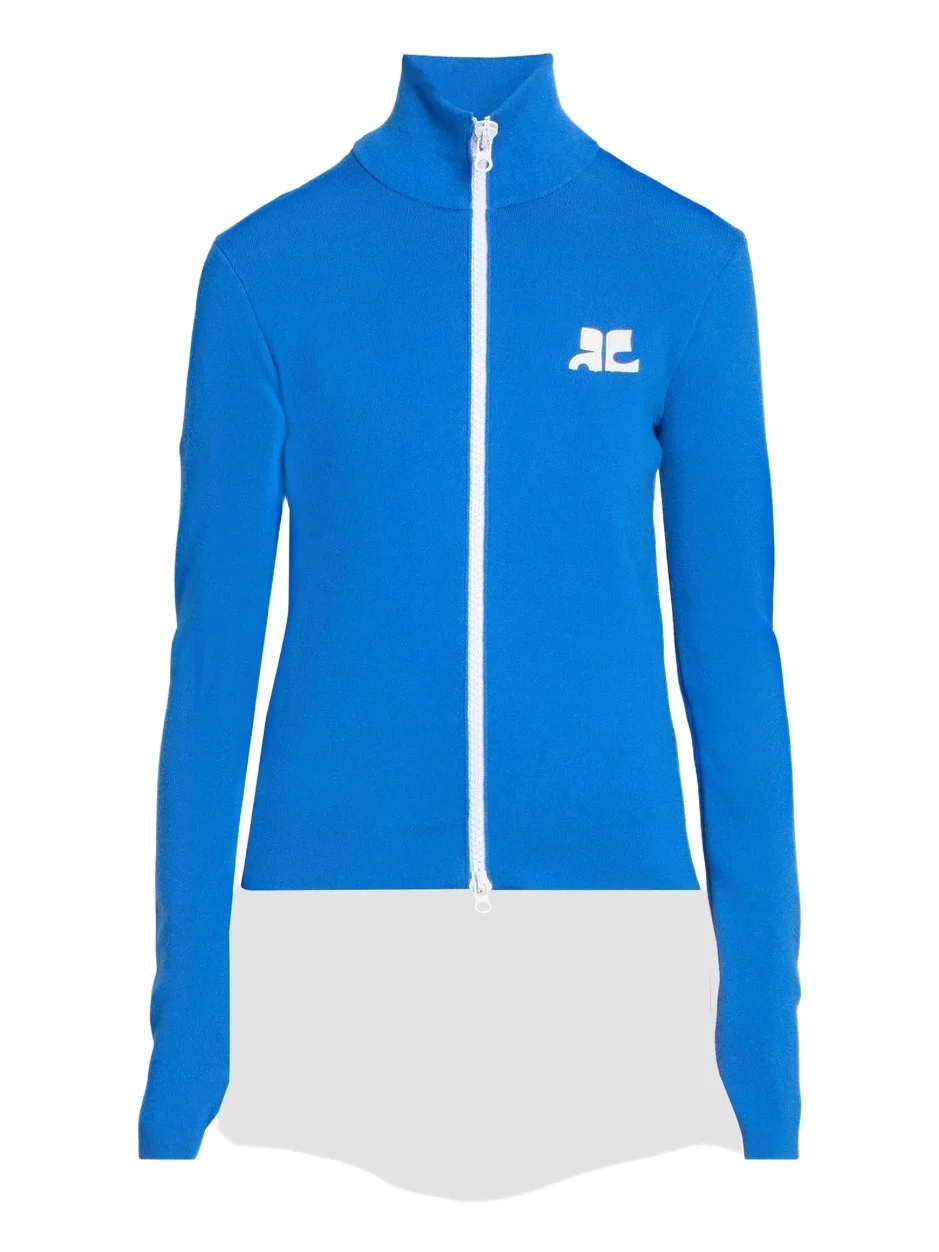 Courrèges Women's Merino Wool Zip-Front Cardigan