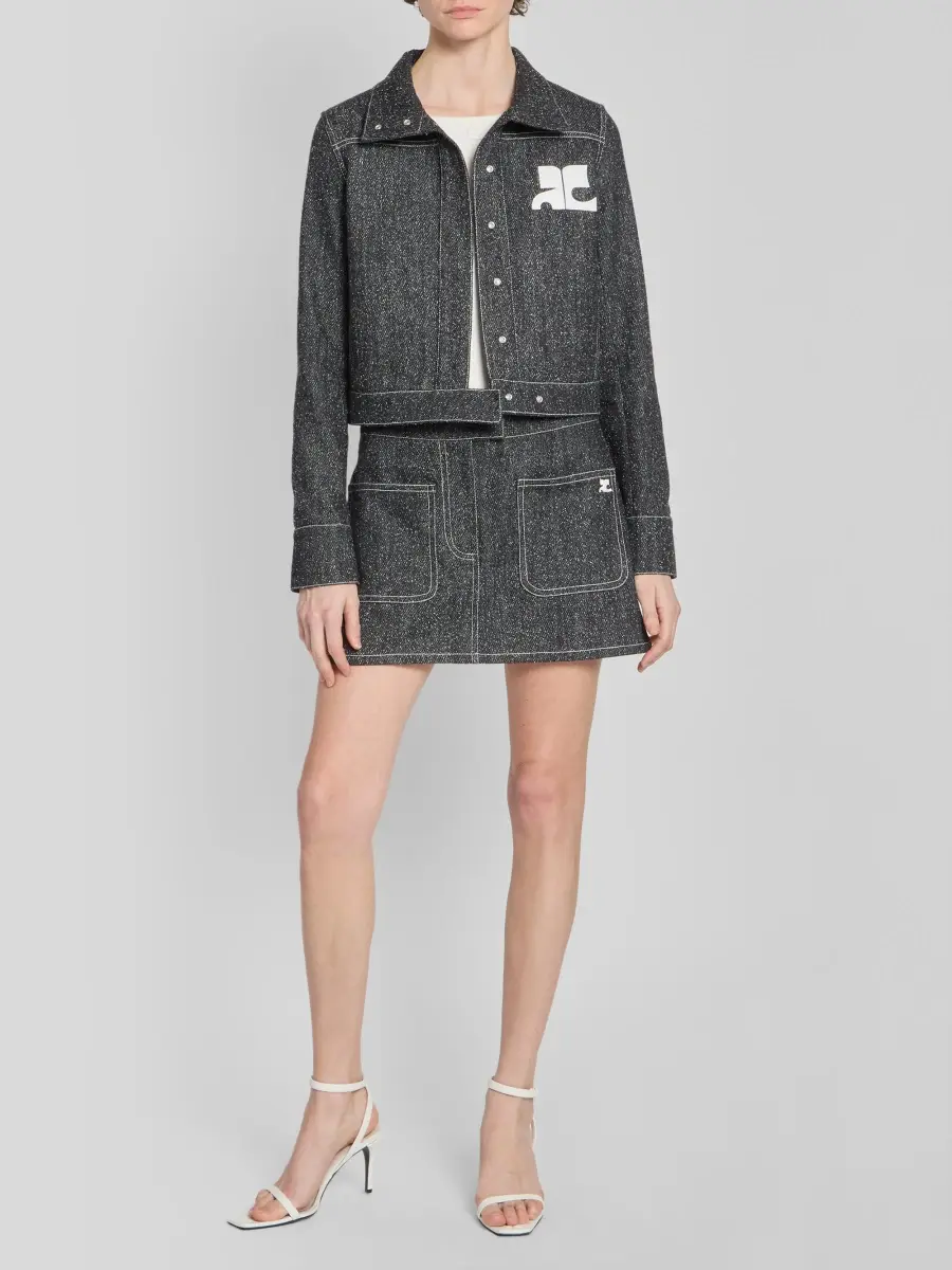 Courrèges Women's Denim A-Line Mini Skirt | Thumbnail 2 Courrèges Women's Denim A-Line Mini Skirt | Thumbnail 2