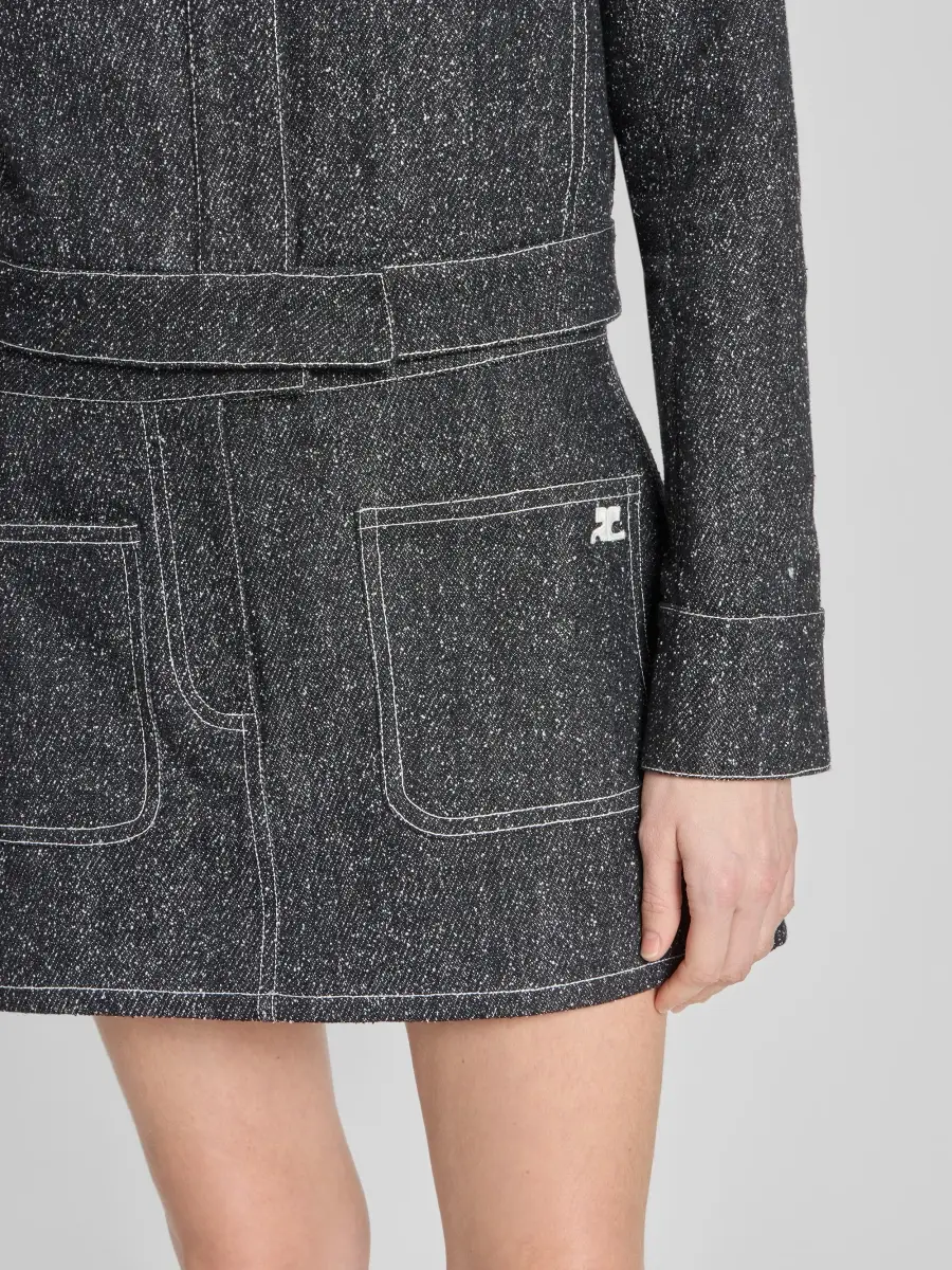 Courrèges Women's Denim A-Line Mini Skirt | Thumbnail 5 Courrèges Women's Denim A-Line Mini Skirt | Thumbnail 5