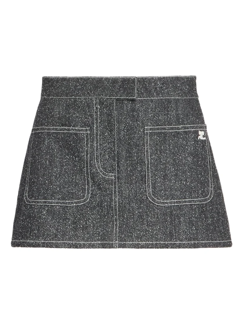 Courrèges Women's Denim A-Line Mini Skirt
