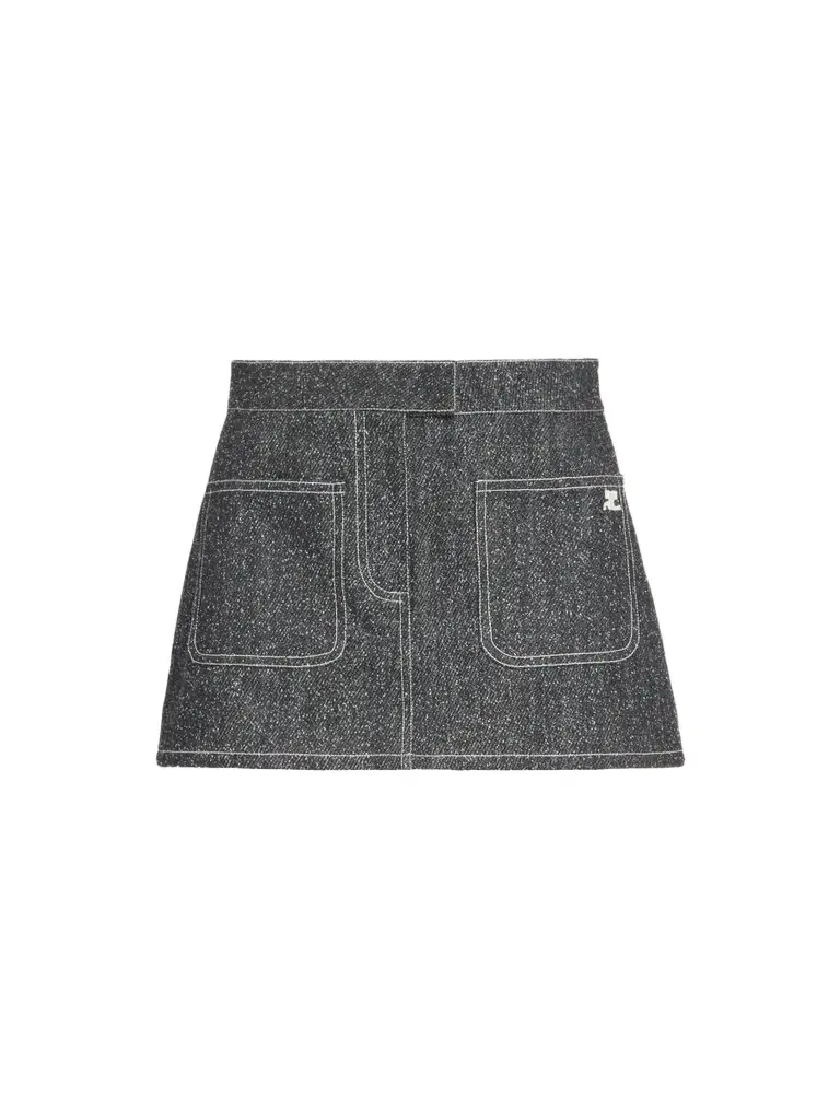 Courrèges Women's Denim A-Line Mini Skirt
