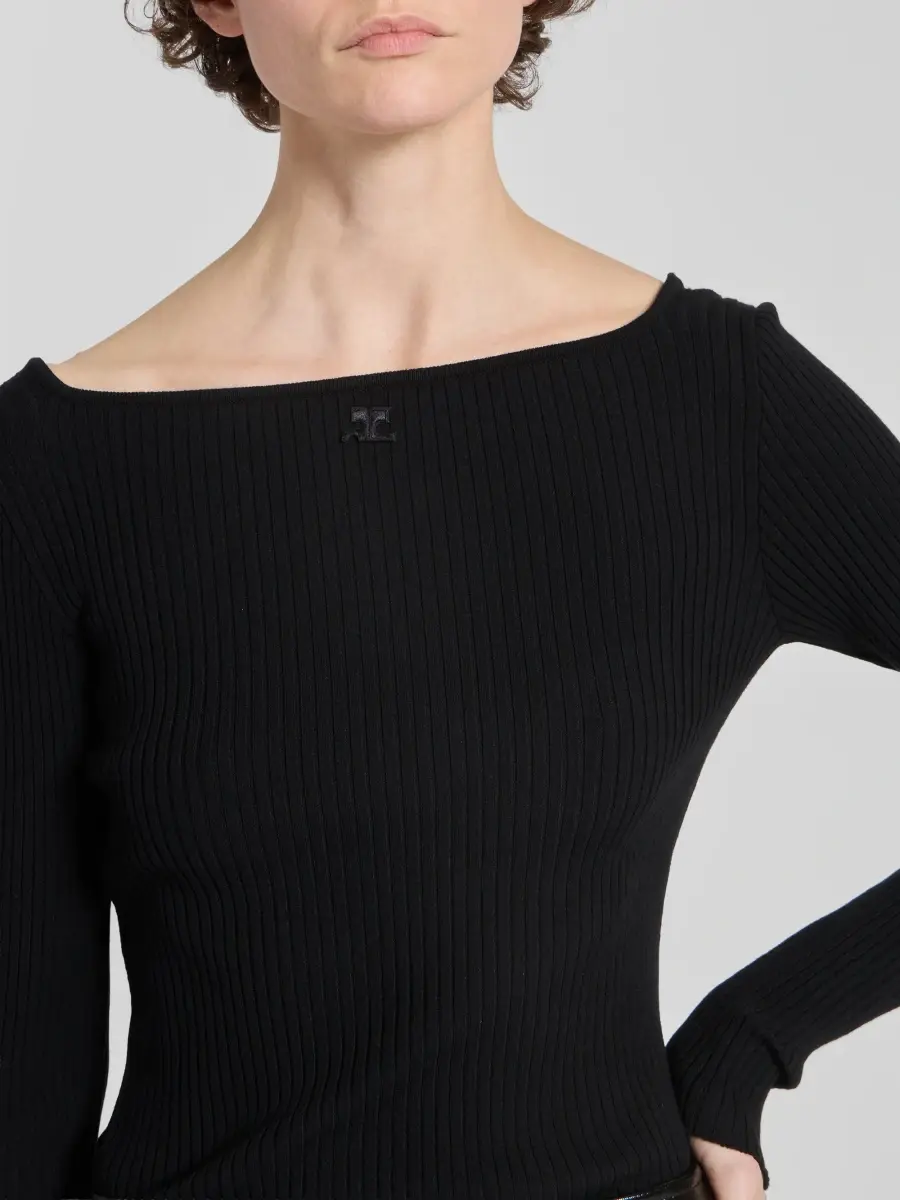 Courrèges Women's Rib-Knit Boatneck Sweater | Thumbnail 5 Courrèges Women's Rib-Knit Boatneck Sweater | Thumbnail 5
