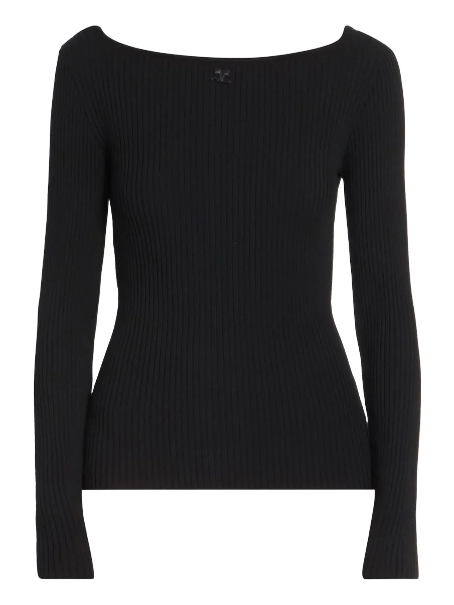 Courrèges Women's Rib-Knit Boatneck Sweater