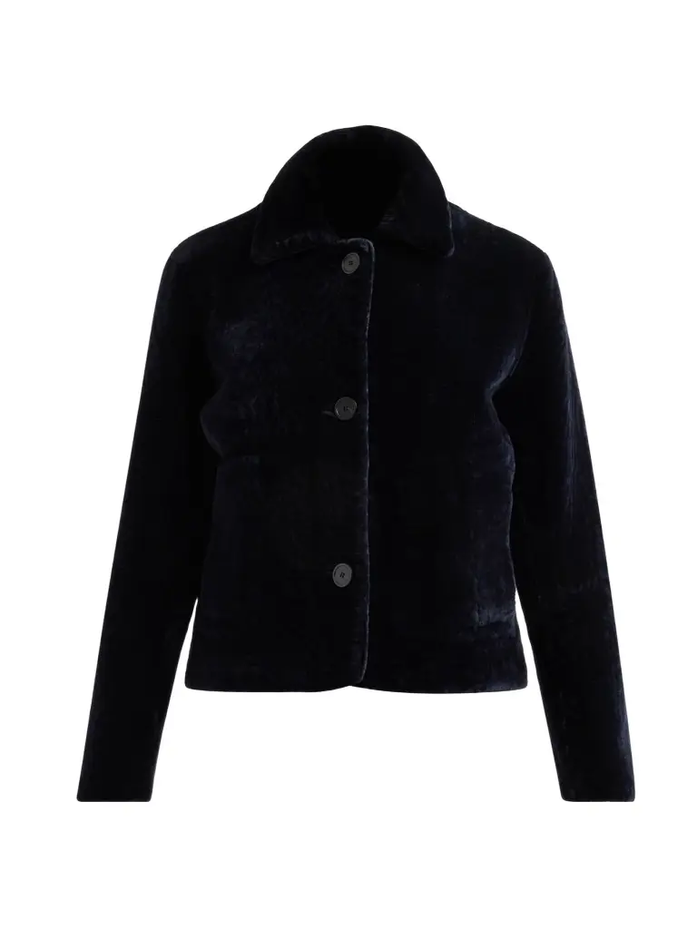 Women's Emy Velvet-Finish Leather Jacket