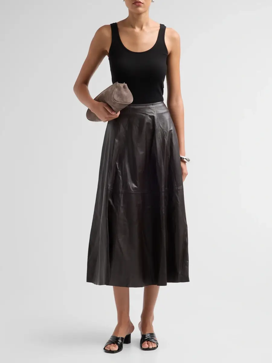ARMA Women's Eleni Leather Midi Skirt | Thumbnail 2 ARMA Women's Eleni Leather Midi Skirt | Thumbnail 2