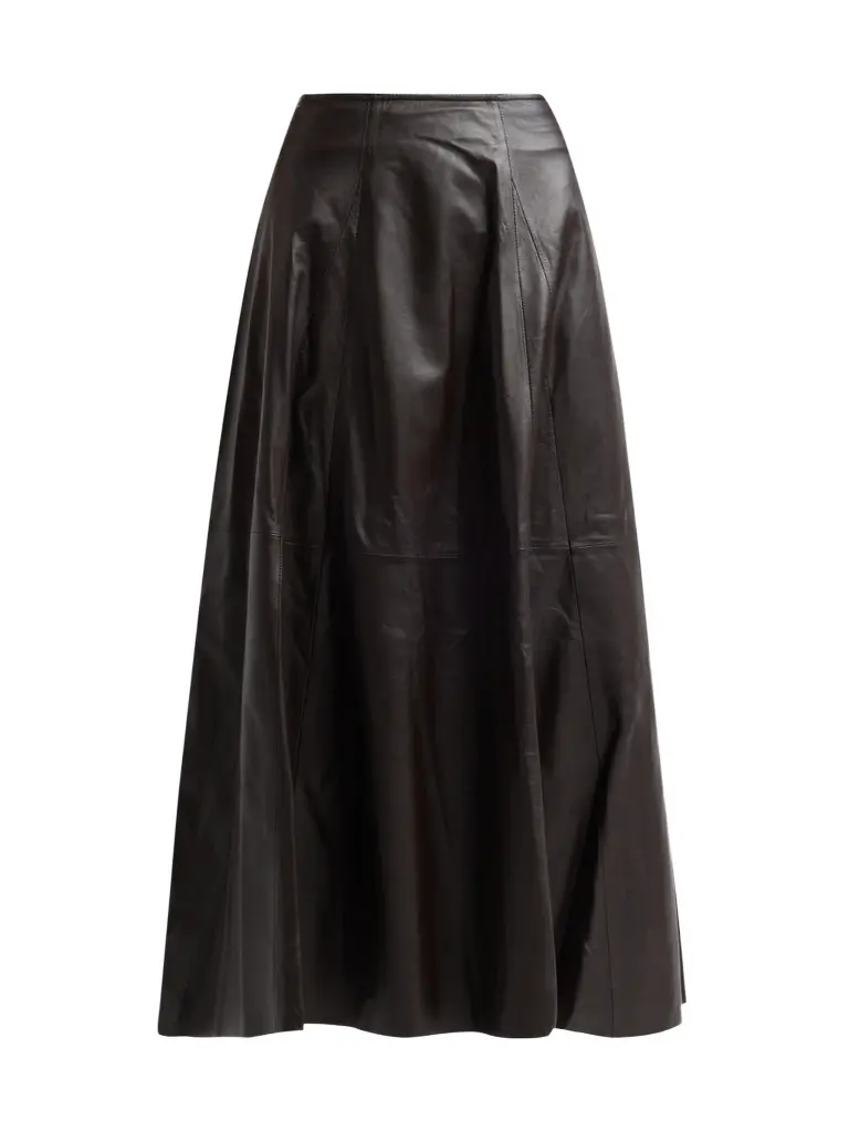 Women's Eleni Leather Midi Skirt