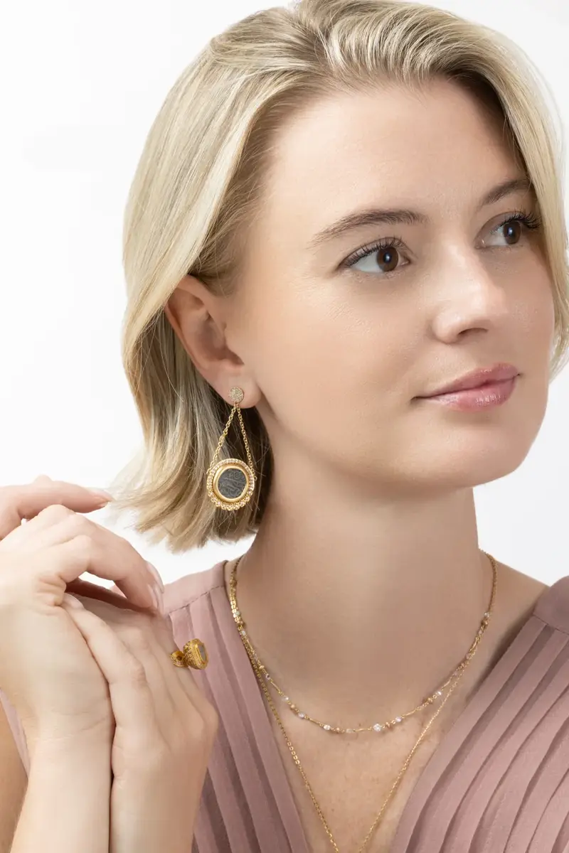 Coomi Diamond Antiquity Coin Double-Chain Earrings | Thumbnail 2 Coomi Diamond Antiquity Coin Double-Chain Earrings | Thumbnail 2