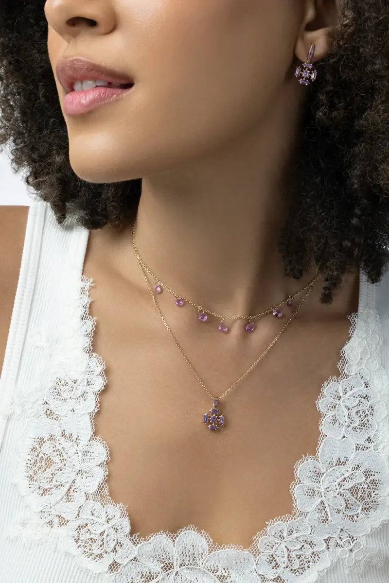 MEREDITH YOUNG Pink Sapphire Unfolding Pendant