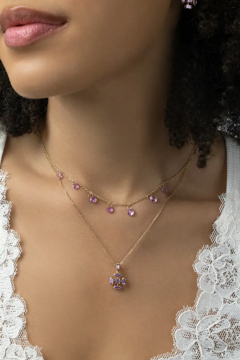 MEREDITH YOUNG Pink Sapphire Briolette Petite Peony Necklace | Thumbnail 3 MEREDITH YOUNG Pink Sapphire Briolette Petite Peony Necklace | Thumbnail 3