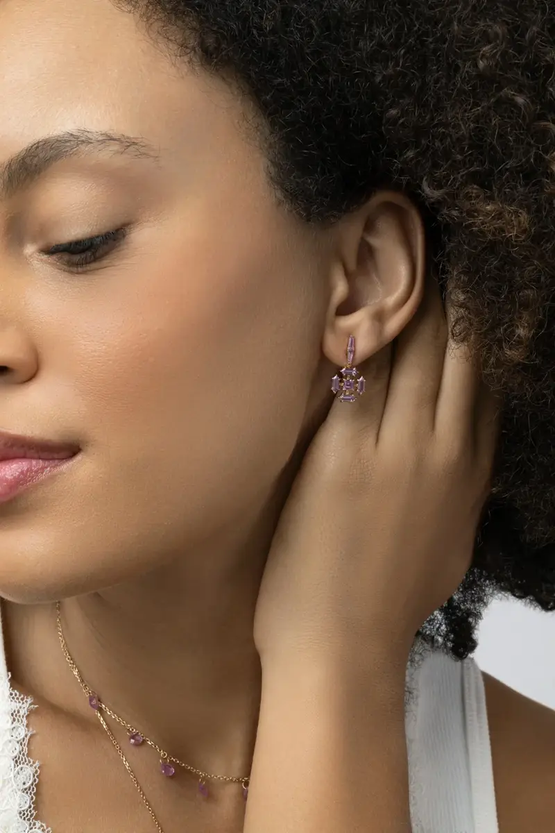 MEREDITH YOUNG Pink Sapphire Unfolding Earrings | Thumbnail 2 MEREDITH YOUNG Pink Sapphire Unfolding Earrings | Thumbnail 2
