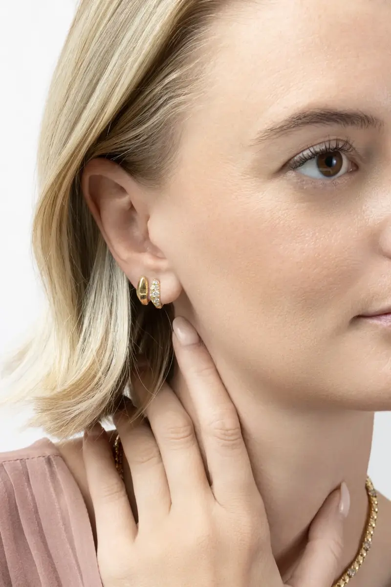 Melissa Kaye Millie Huggie Hoop Earrings | Thumbnail 3 Melissa Kaye Millie Huggie Hoop Earrings | Thumbnail 3