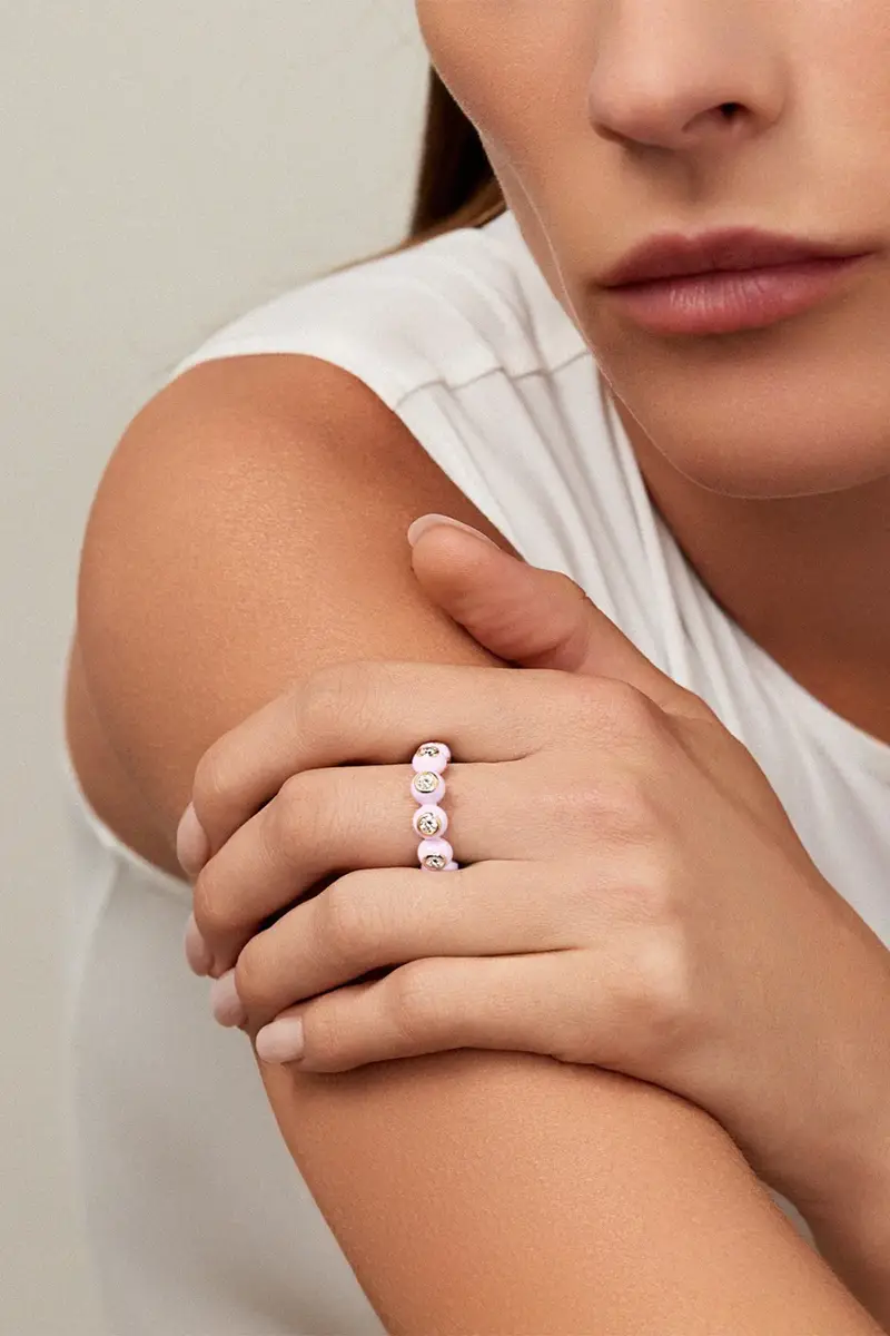 Melissa Kaye Diamond Pastel Pink Audrey Eternity Ring | Thumbnail 2