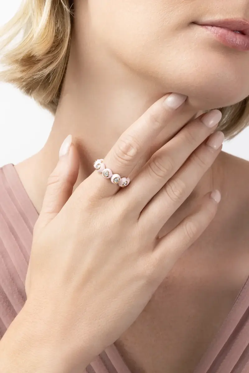 Melissa Kaye Diamond Pastel Pink Audrey Eternity Ring | Thumbnail 5