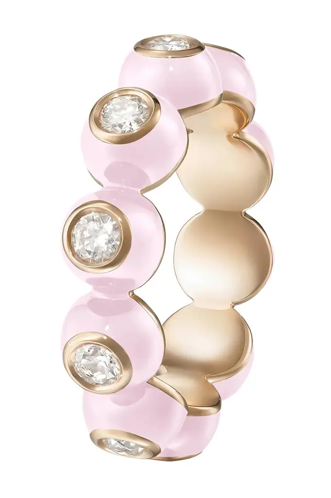 Melissa Kaye Diamond Pastel Pink Audrey Eternity Ring