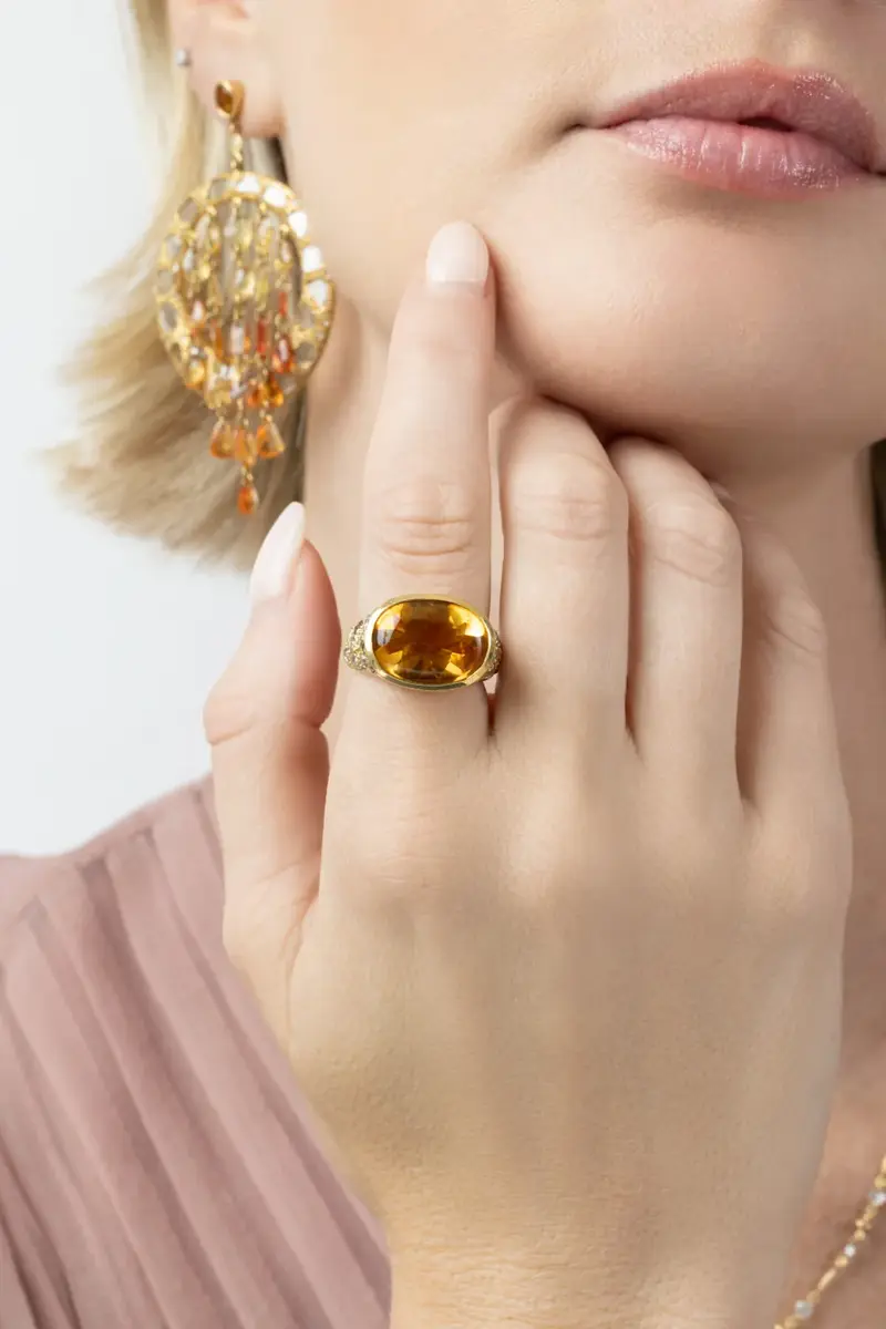 Coomi Citrine Eternity Spice Ring | Thumbnail 2 Coomi Citrine Eternity Spice Ring | Thumbnail 2