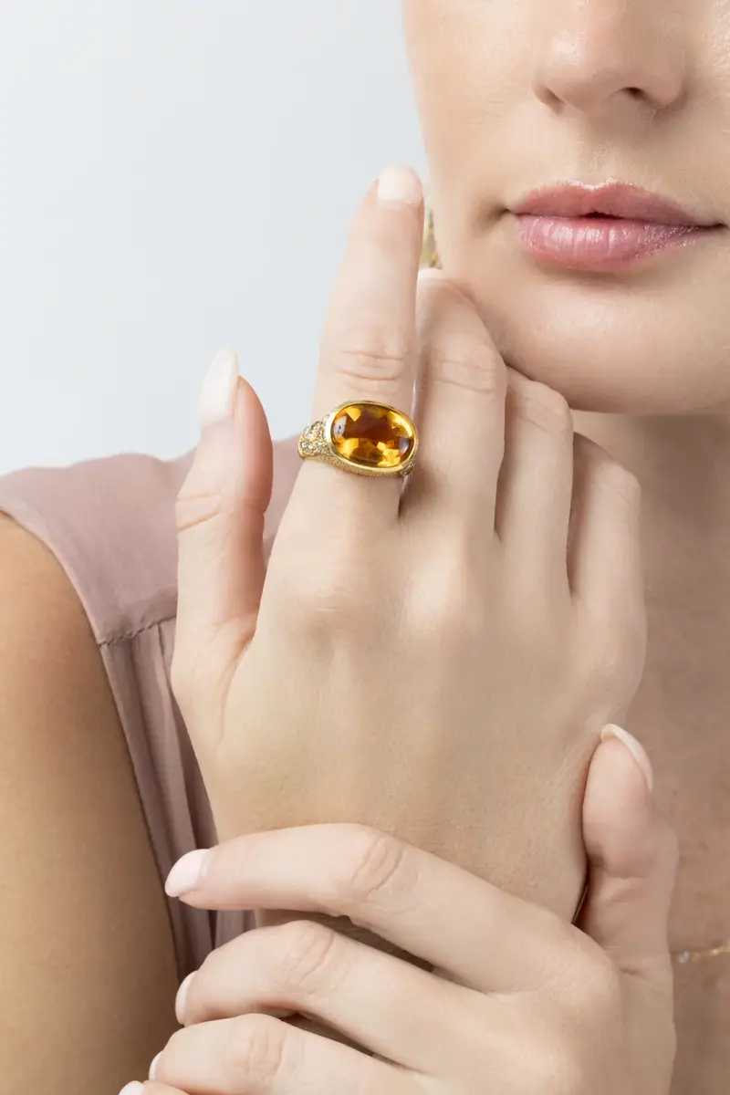 Coomi Citrine Eternity Spice Ring | Thumbnail 3 Coomi Citrine Eternity Spice Ring | Thumbnail 3