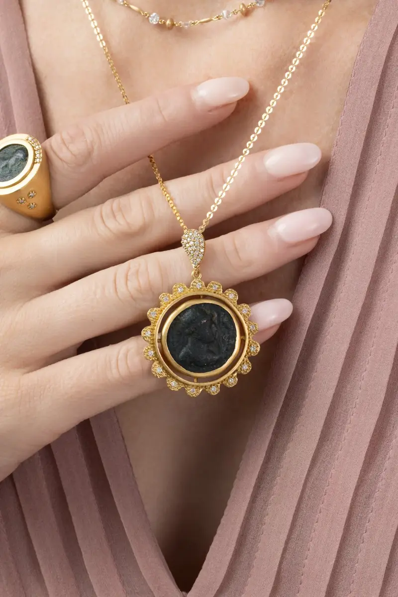 Coomi Diamond Antiquity Coin Pendant | Thumbnail 3