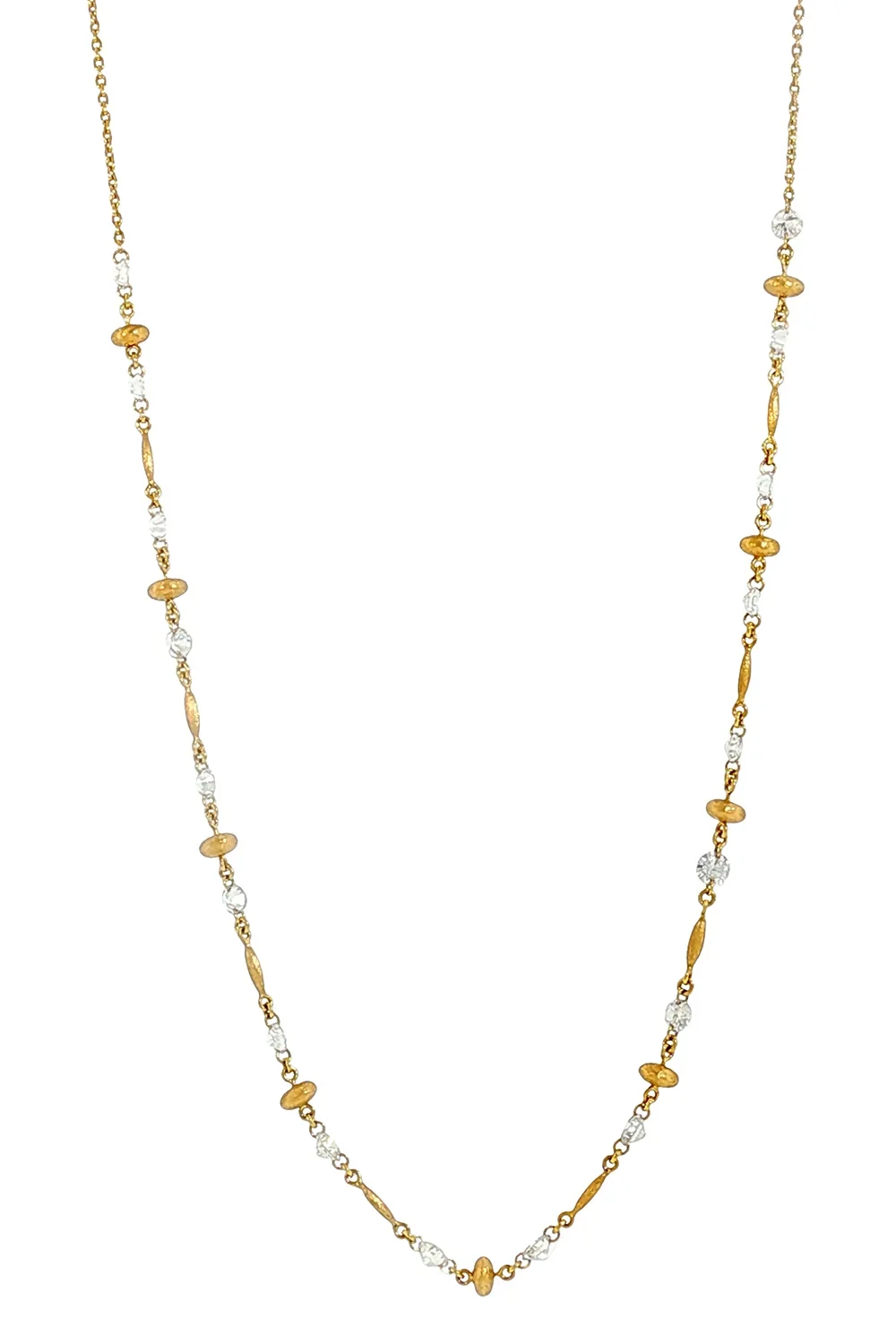 Diamond Gold Beaded Necklace