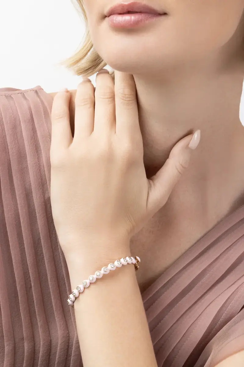 Melissa Kaye Diamond Pastel Pink Audrey Hinge Bracelet | Thumbnail 4