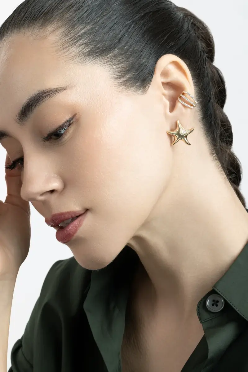 SOFIA LAROUSSI Diamond Star Stud Earrings | Thumbnail 2