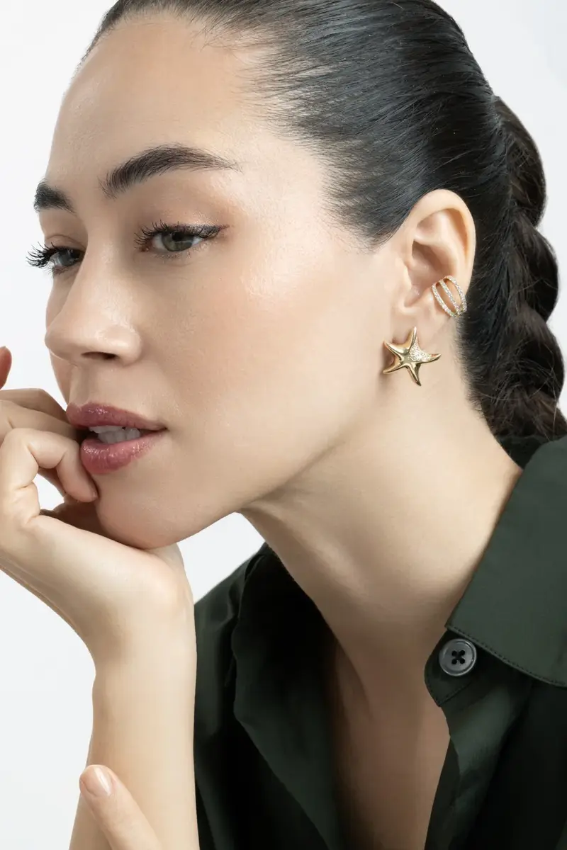 SOFIA LAROUSSI Diamond Star Stud Earrings | Thumbnail 3