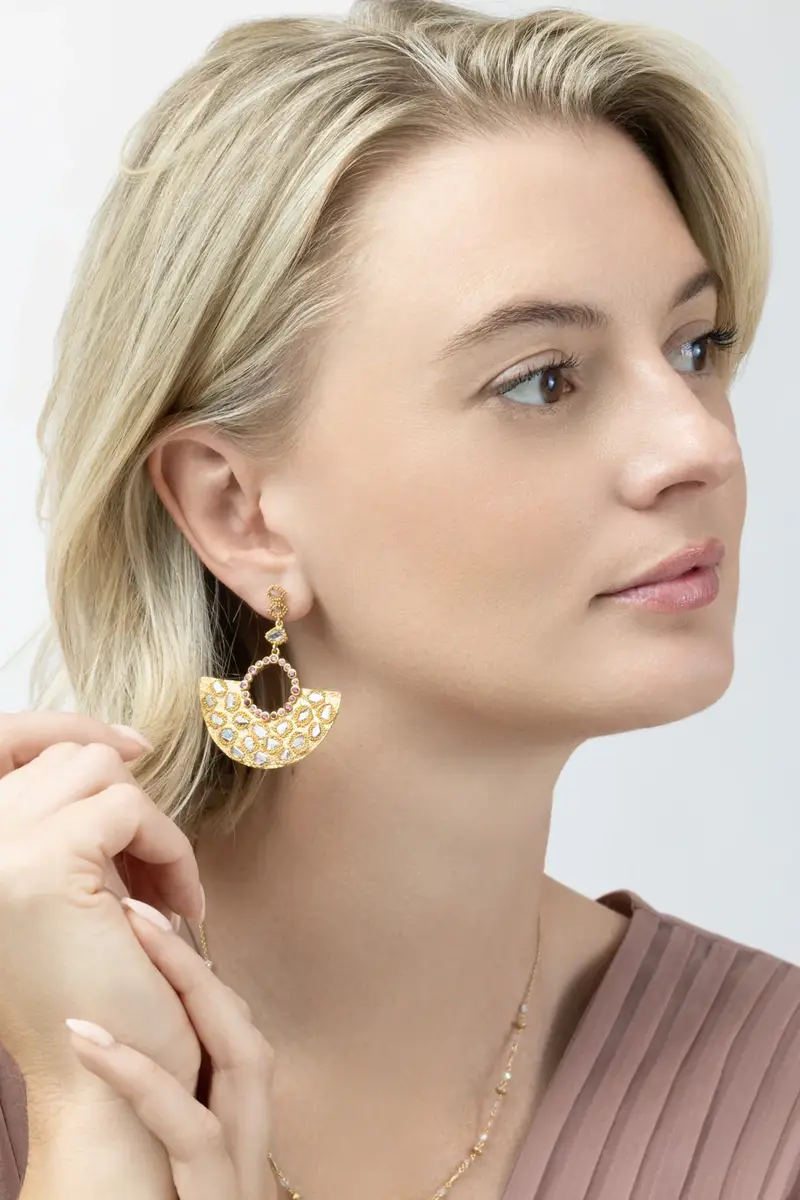 Coomi Ruby Diamond Rose Eternity Aztec Earrings | Thumbnail 2