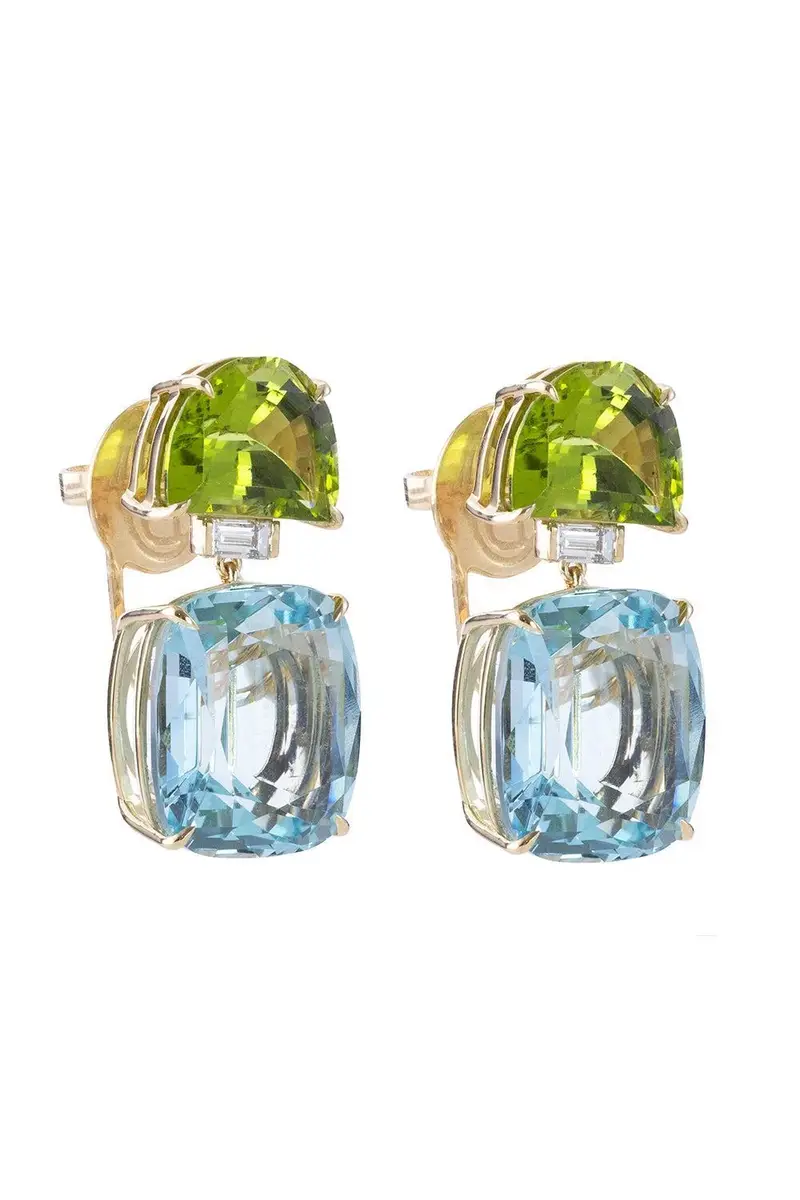 DENISE CASSOU Aquamarine Peridot Seed Earrings | Thumbnail 3 DENISE CASSOU Aquamarine Peridot Seed Earrings | Thumbnail 3