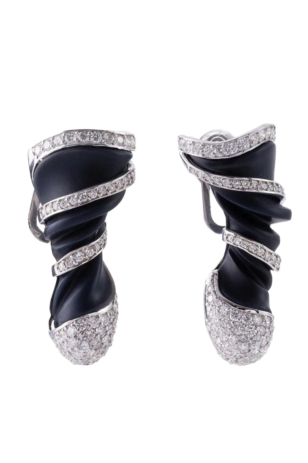 Black Agate Diamond Frost Earrings Black Agate Diamond Frost Earrings