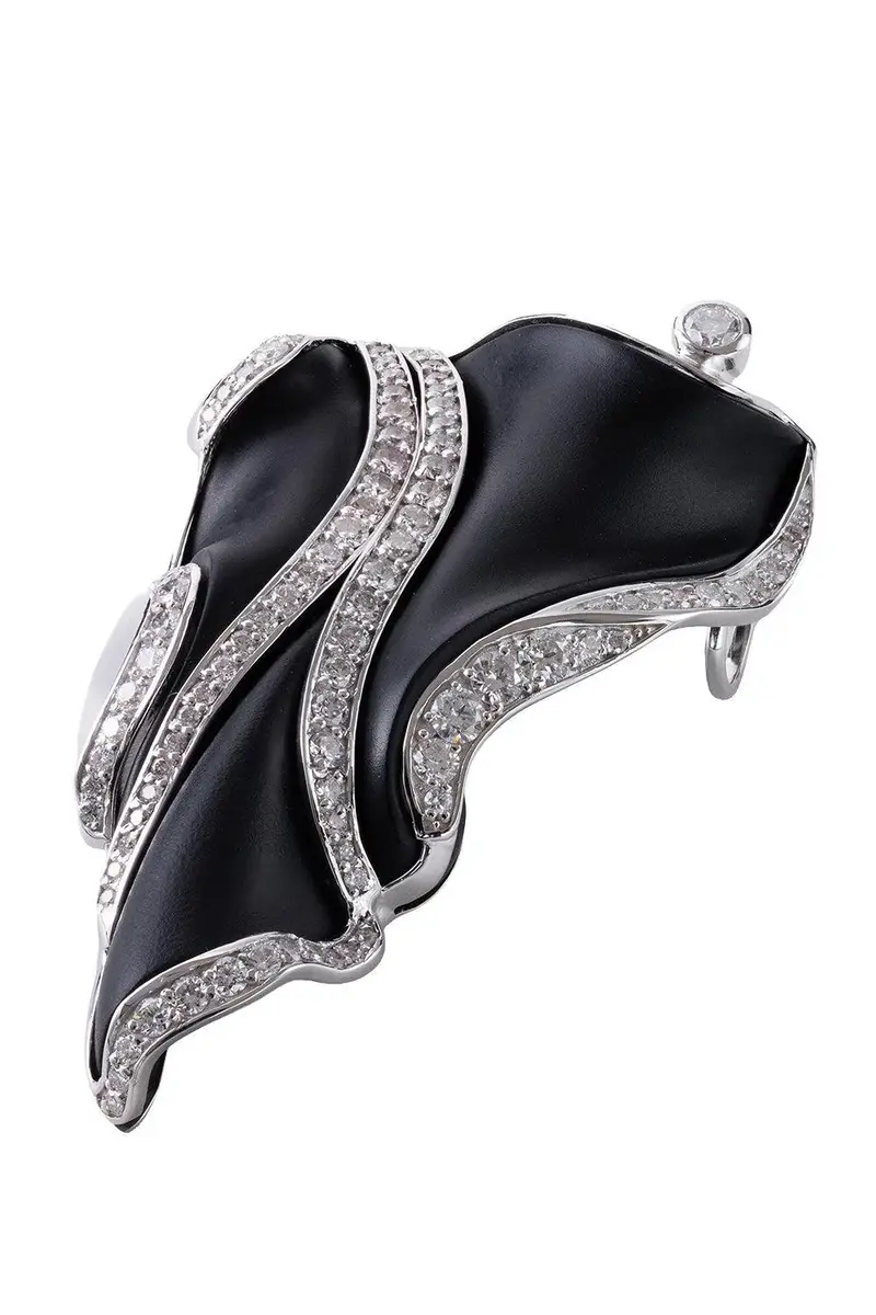 DENISE CASSOU Black Agate Diamond Frost Pendant | Thumbnail 4 DENISE CASSOU Black Agate Diamond Frost Pendant | Thumbnail 4