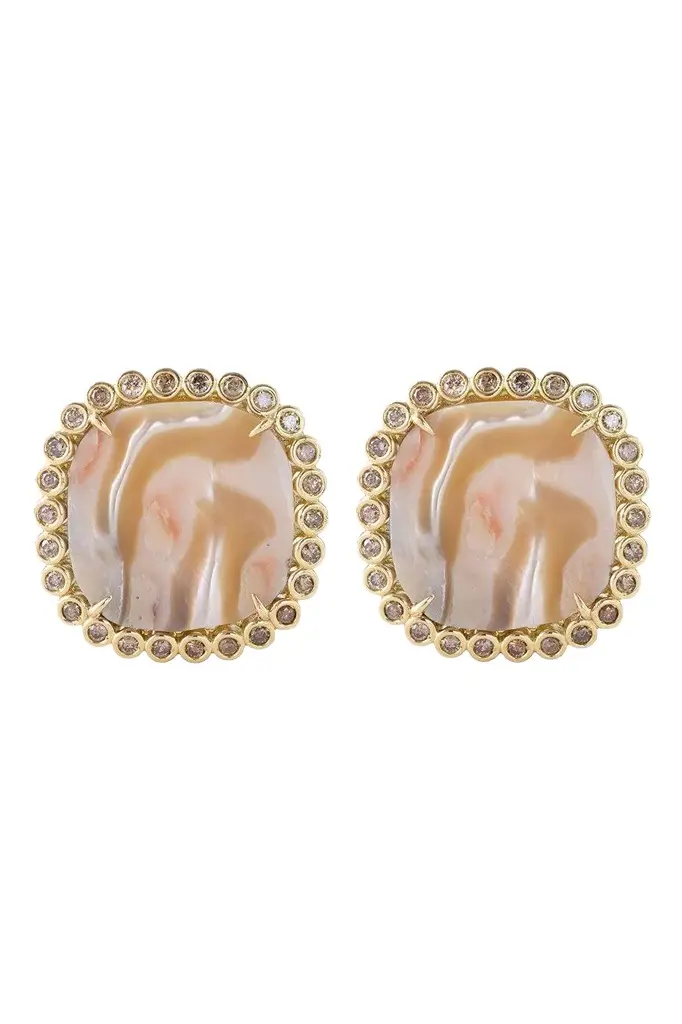 Diamond Abalone Shell Sand Earrings Diamond Abalone Shell Sand Earrings