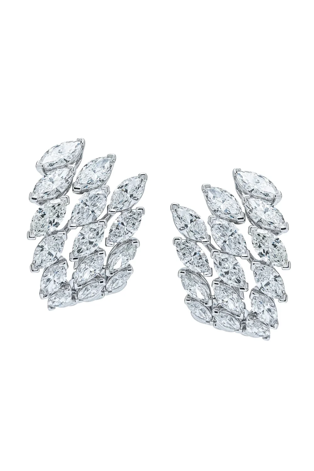 Diamond Three Row Huggie Earrings Diamond Three Row Huggie Earrings