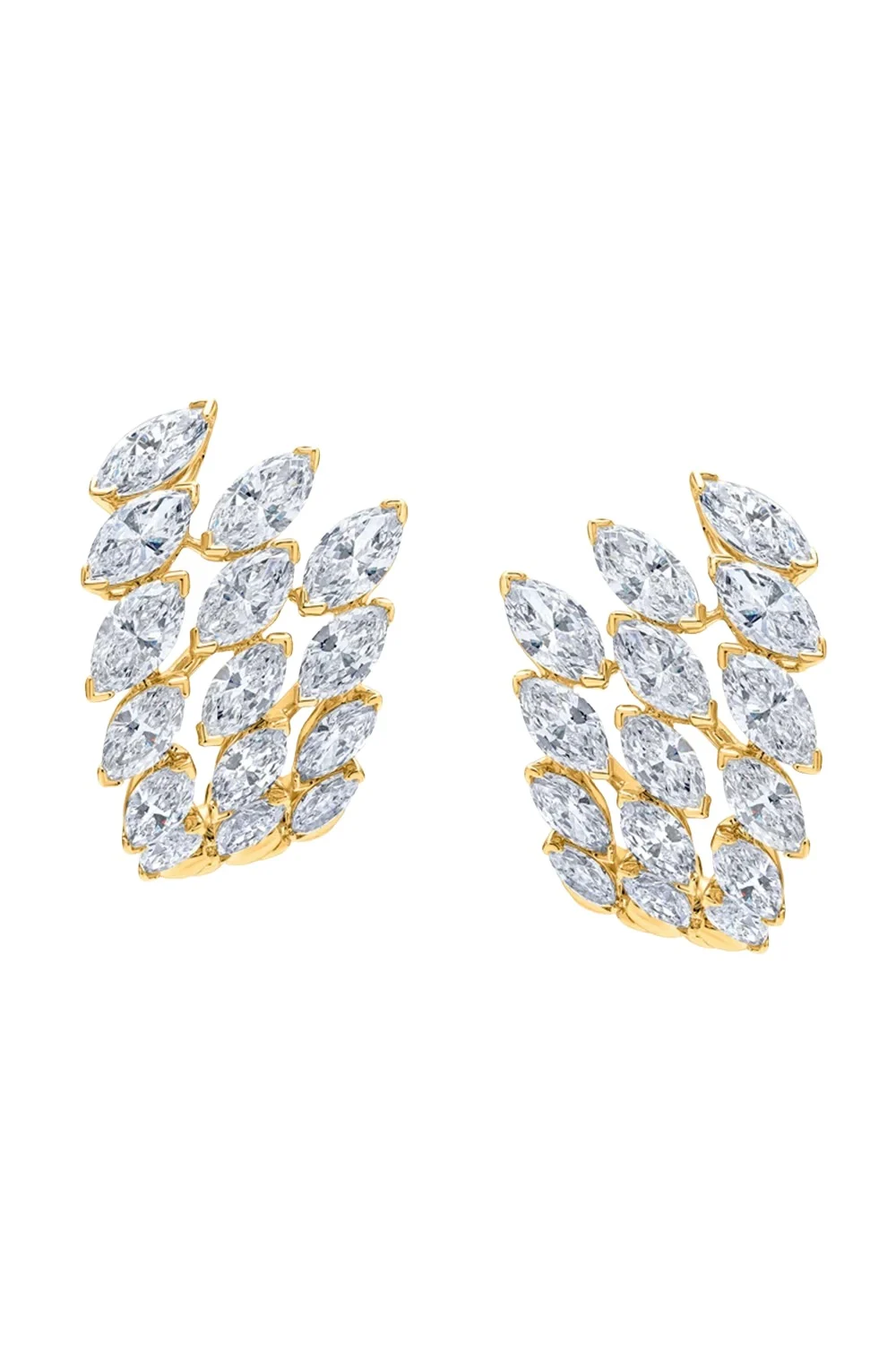 Diamond Three Row Huggie Earrings Diamond Three Row Huggie Earrings