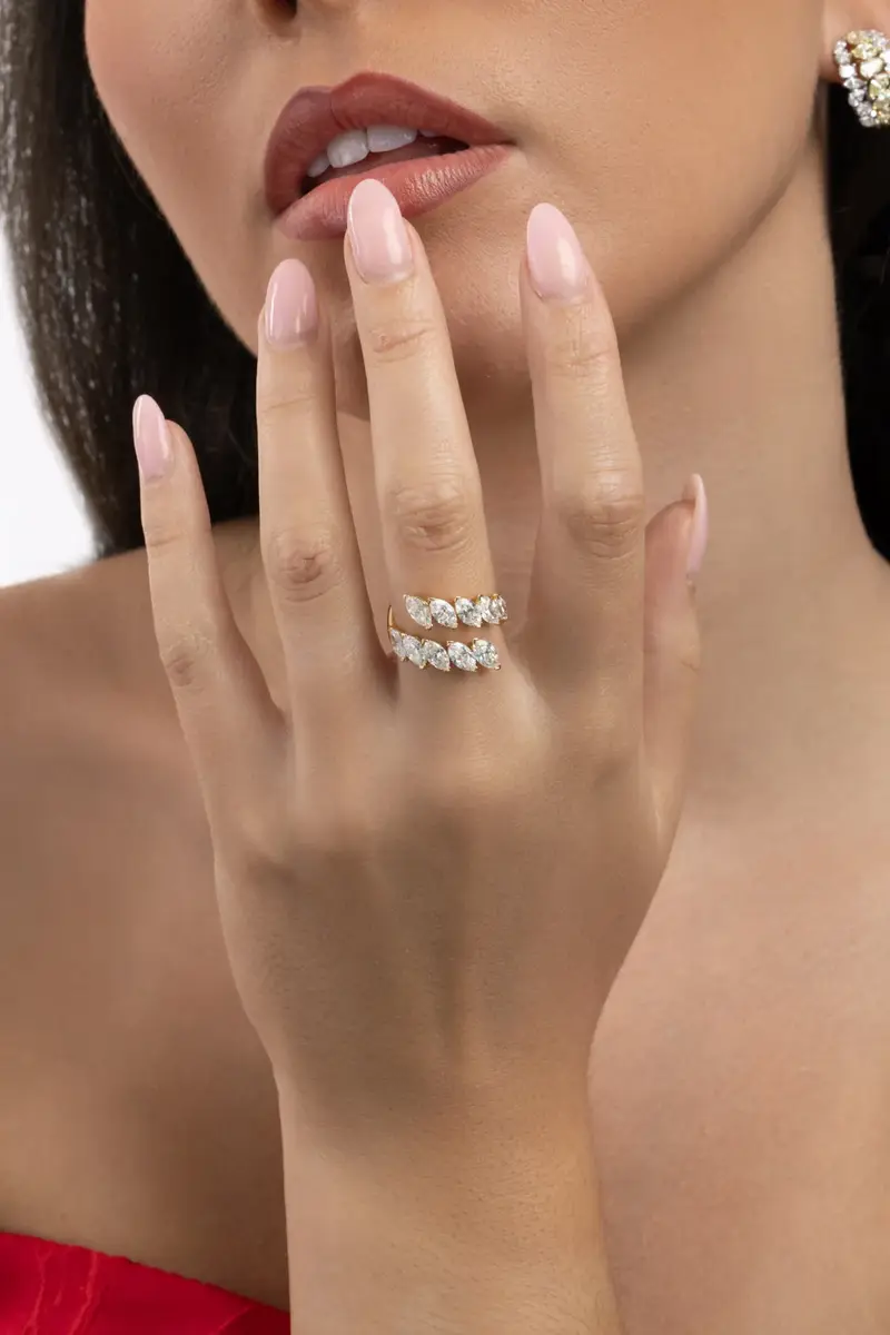 ARZANO Diamond Two Row Open Ring | Thumbnail 2
