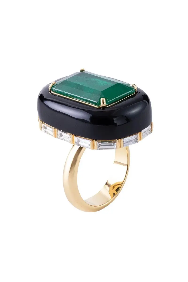 DENISE CASSOU Emerald Black Agate Dusk Ring | Thumbnail 3 DENISE CASSOU Emerald Black Agate Dusk Ring | Thumbnail 3