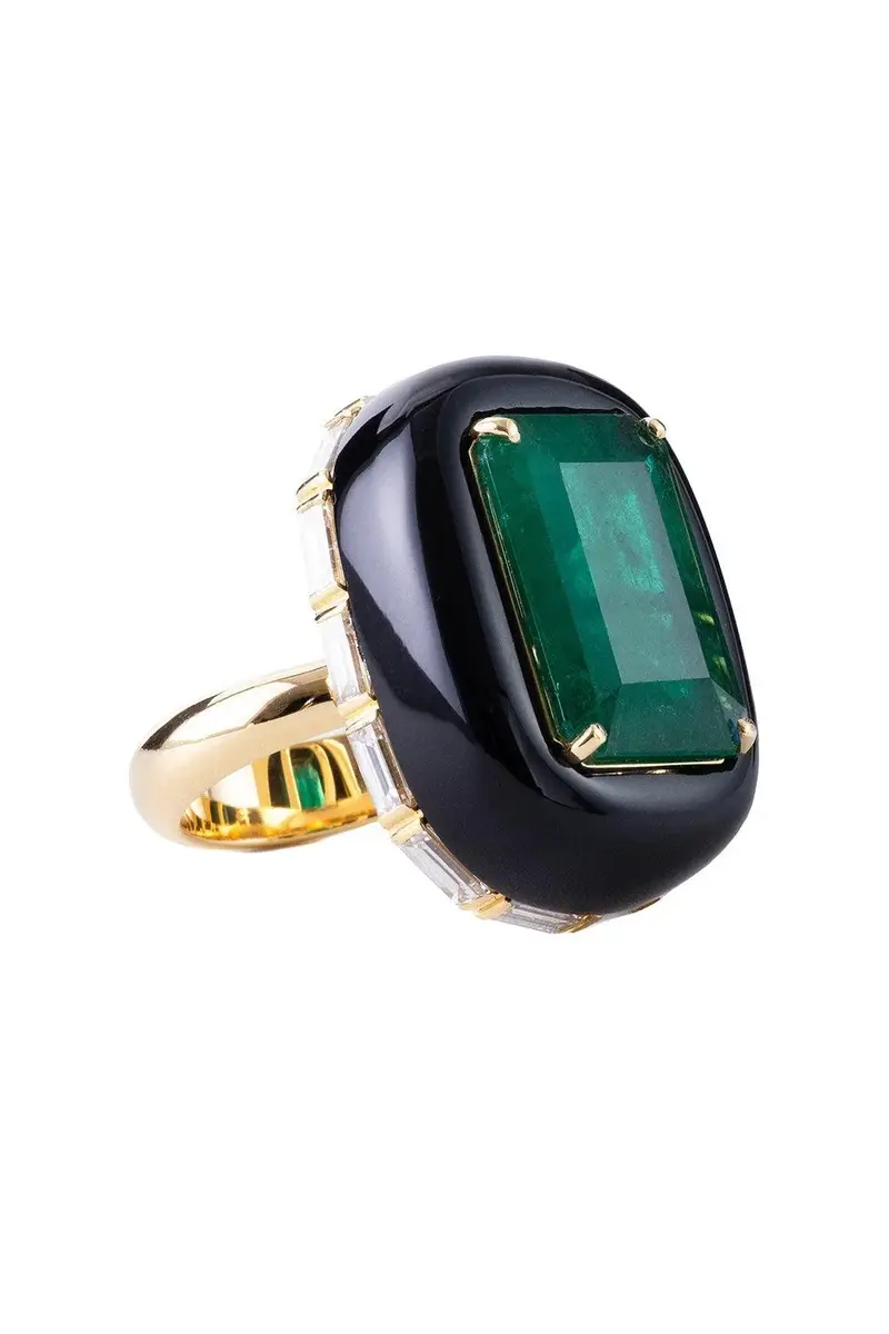 DENISE CASSOU Emerald Black Agate Dusk Ring | Thumbnail 4 DENISE CASSOU Emerald Black Agate Dusk Ring | Thumbnail 4