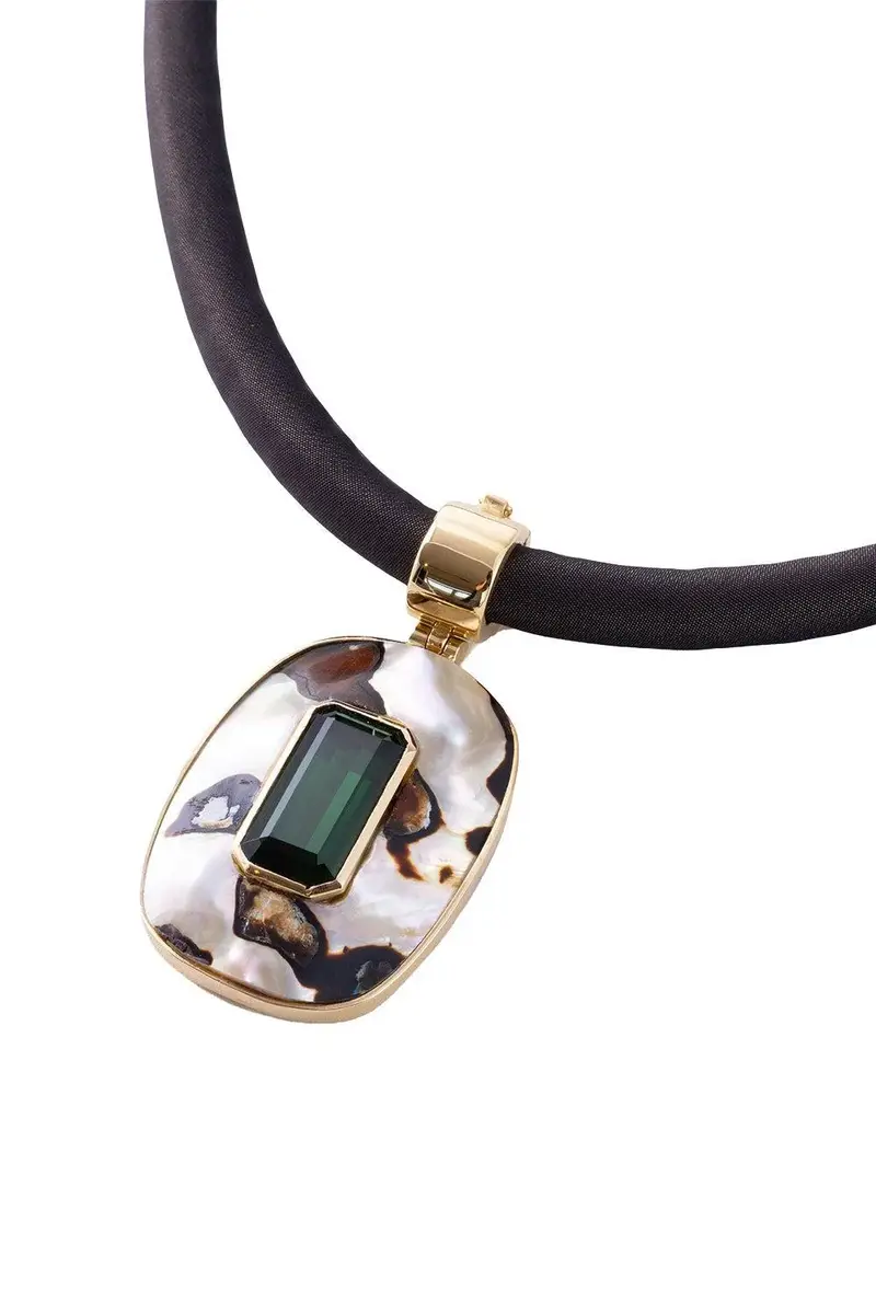 DENISE CASSOU Green Tourmaline Abalone Shell Seaweed Necklace | Thumbnail 5 DENISE CASSOU Green Tourmaline Abalone Shell Seaweed Necklace | Thumbnail 5