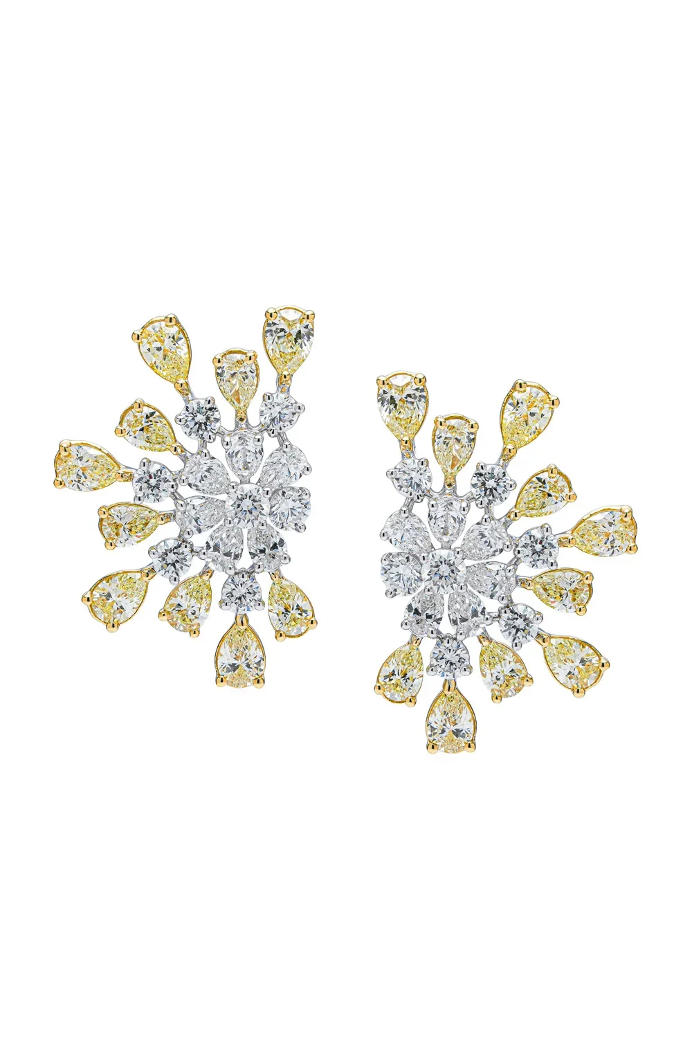 ARZANO Yellow White Diamond Cell Earrings