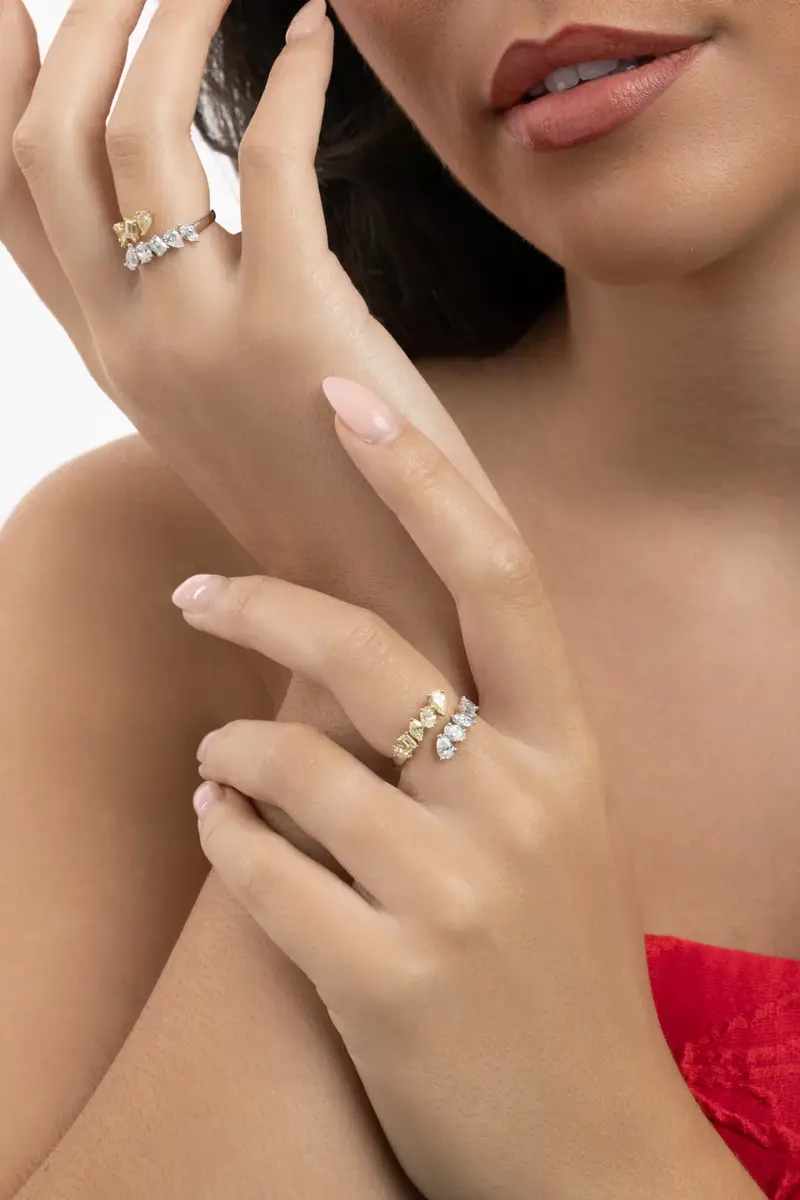 ARZANO Yellow White Diamond Open Ring - 1.26ct | Thumbnail 2 ARZANO Yellow White Diamond Open Ring - 1.26ct | Thumbnail 2