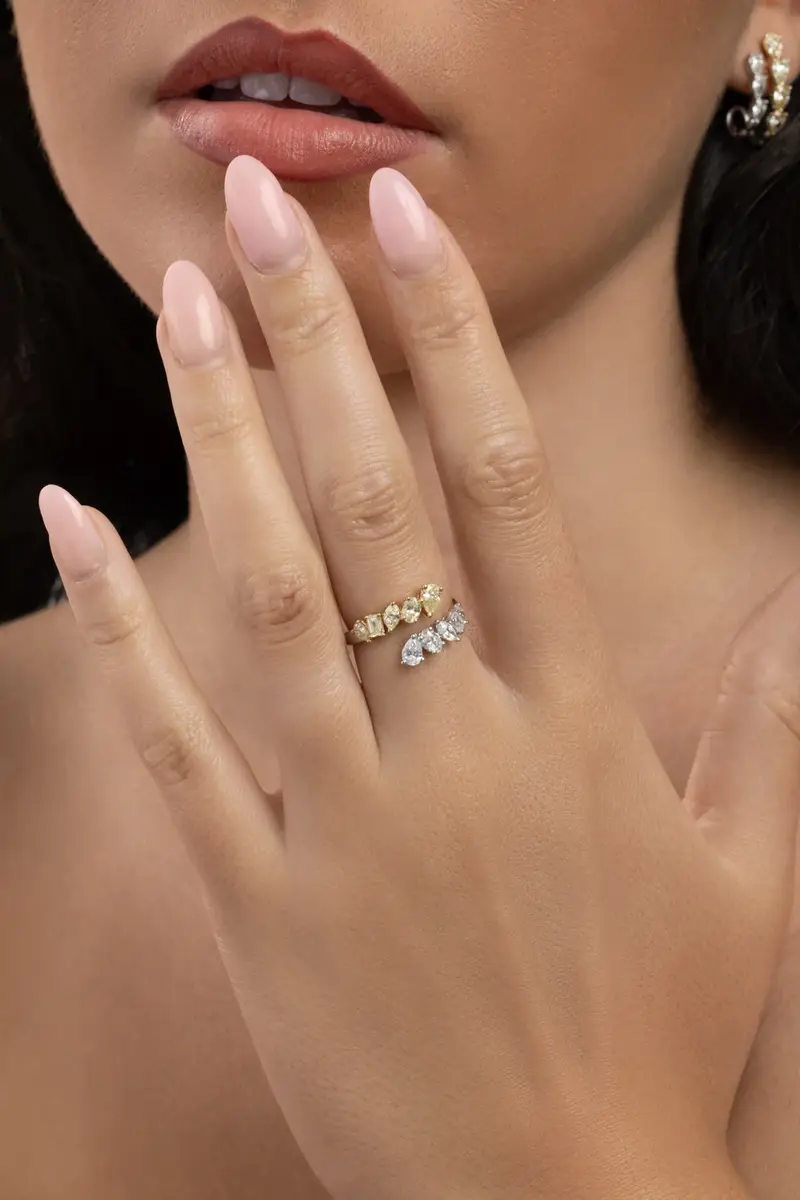 ARZANO Yellow White Diamond Open Ring - 1.26ct | Thumbnail 3 ARZANO Yellow White Diamond Open Ring - 1.26ct | Thumbnail 3