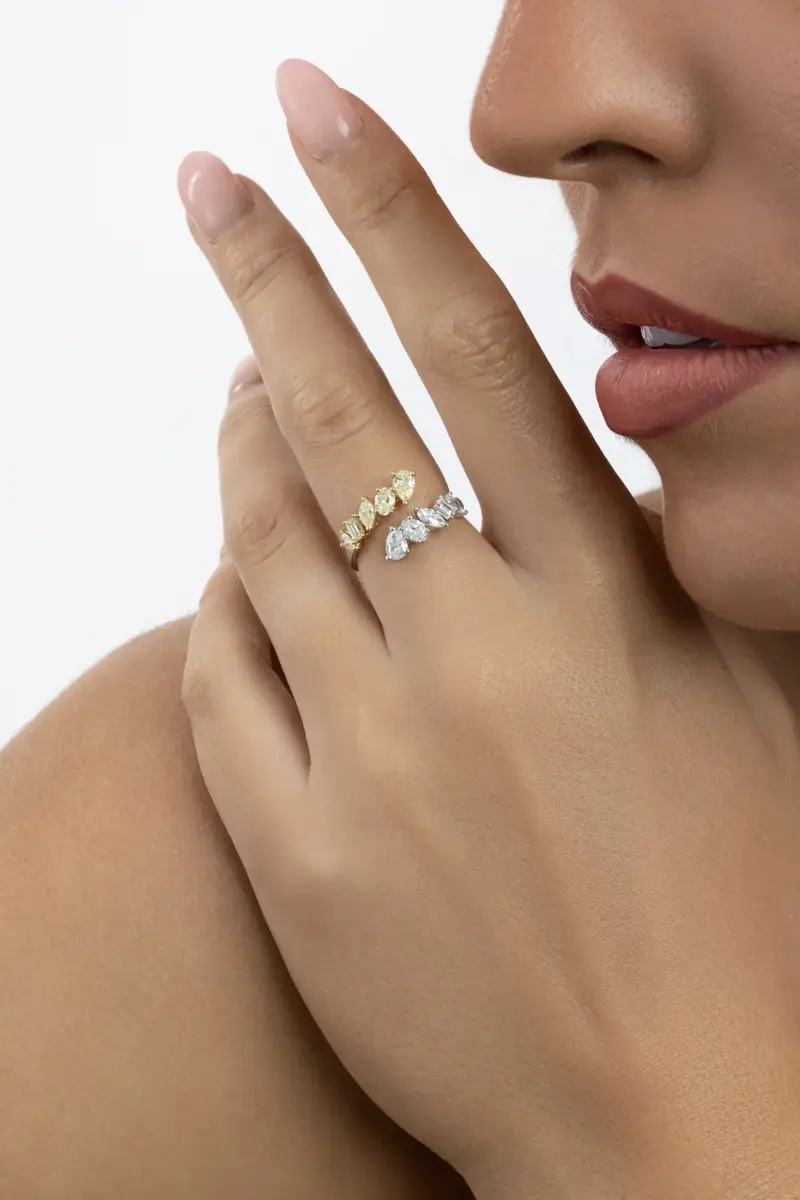 ARZANO Yellow White Diamond Open Ring - 1.26ct | Thumbnail 4 ARZANO Yellow White Diamond Open Ring - 1.26ct | Thumbnail 4