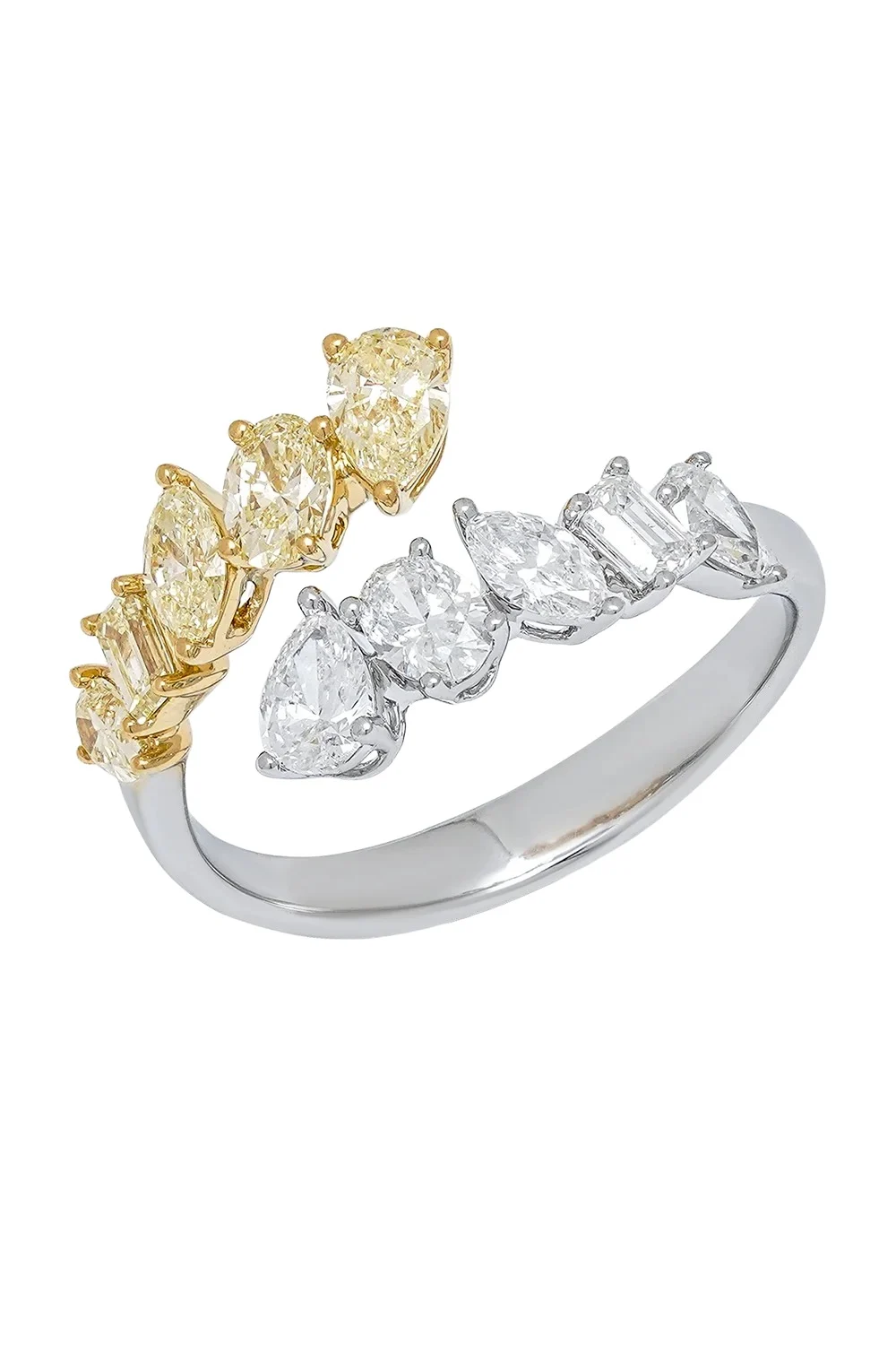 ARZANO Yellow White Diamond Open Ring - 1.26ct